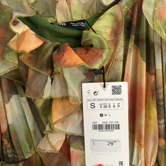 Zara Multicolor Ruffle Dress - Picture 3 of 4